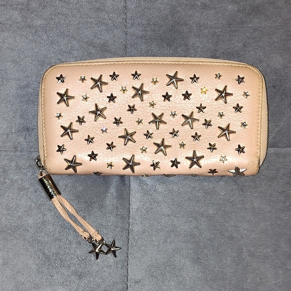 Jimmy Choo Filipa Wallet Pearlized Pink with StarStuds and Crystals - Picture 10 of 13